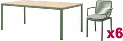 Комплект уличной мебели Armona из стола и 6 стульев, зеленый