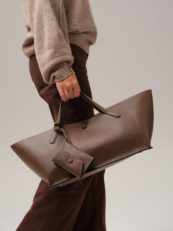 Женская кожаная сумка DBR 31136 коричневый какао