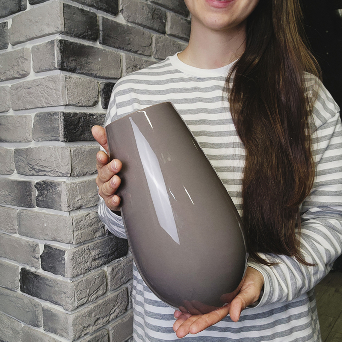 🌸 Ваза керамическая мокко Капля | h — 27 см; d — 16 см — 8 марта у Феи