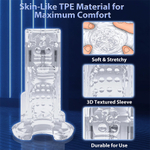 Черный вибромастурбатор с имитацией орального секса Amovibe Good Night Pro Squeezing, Sucking & Vibrating Masturbator