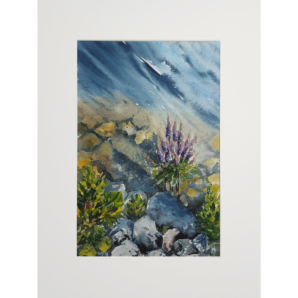 Картина авторская акварельная в паспарту 30х40 см на стену для интерьера "На причале"