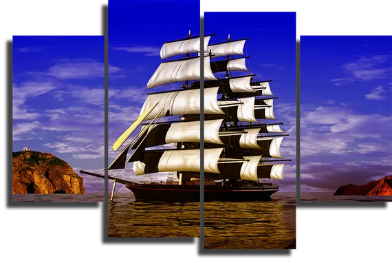 Модульная картина "Красивый корабль"