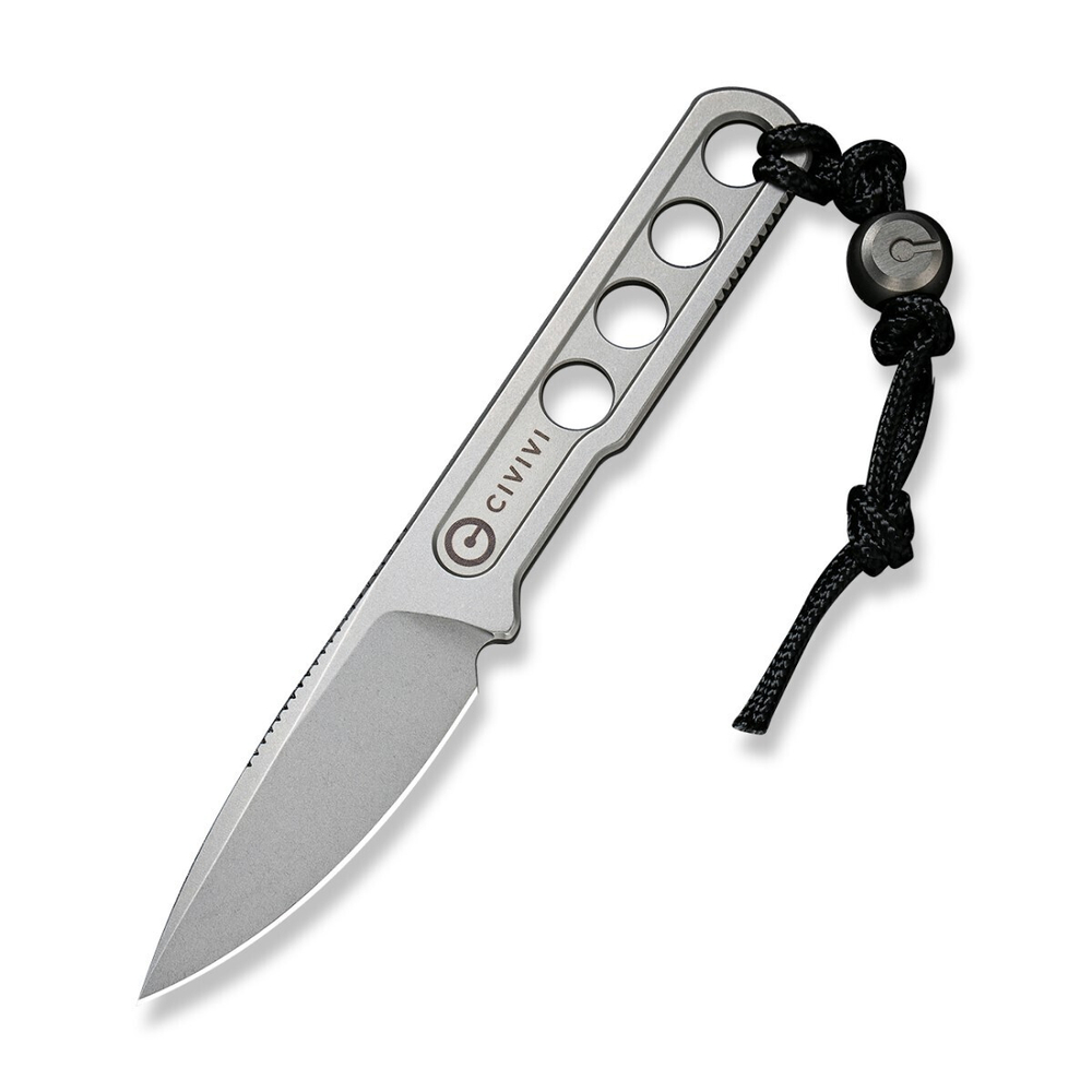 Нож CIVIVI Fixed Blade Circulus сталь 10Cr15CoMoV, рукоять из нержавеющей стали с каменной отделкой серая