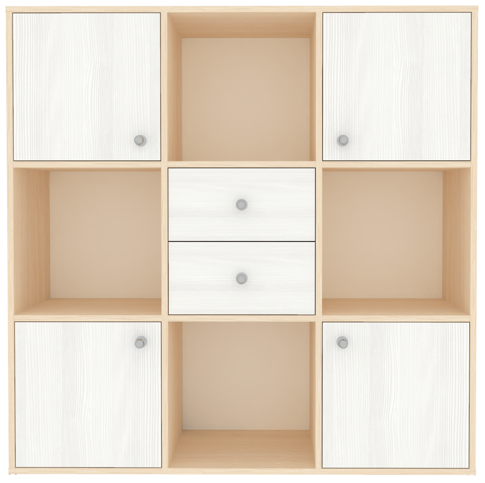 Стеллаж КарИВи Джери  Дуб Молочный Белое Дерево