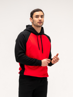 Костюм мужской спортивный теплый. Черный/красный