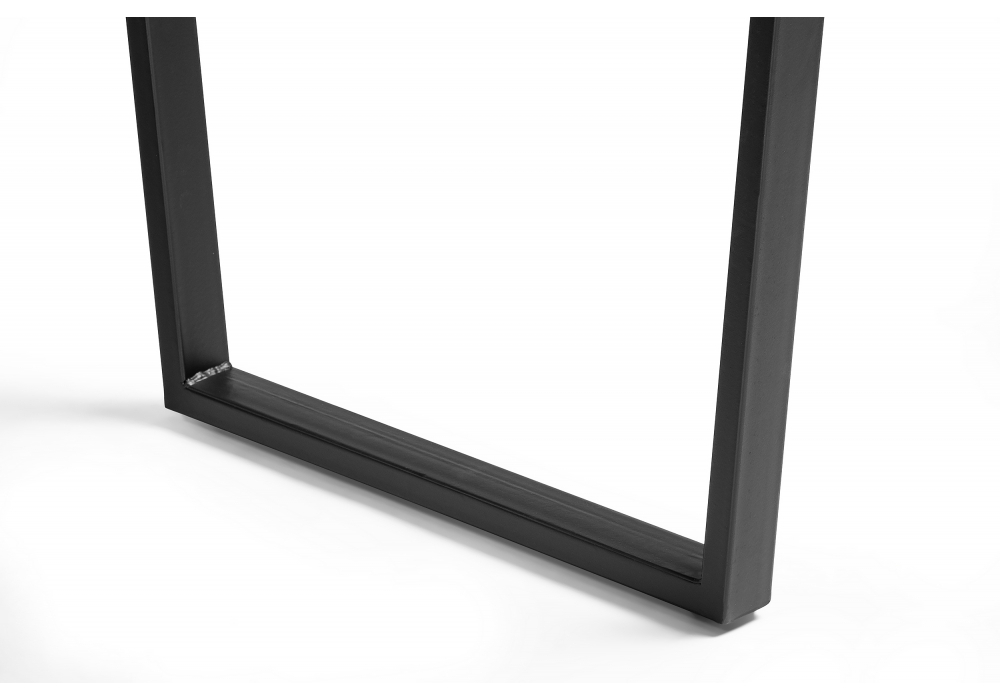 Стол деревянный Woodville Лота Лофт 140х80 черный матовый, бетон светлый, ножки черные