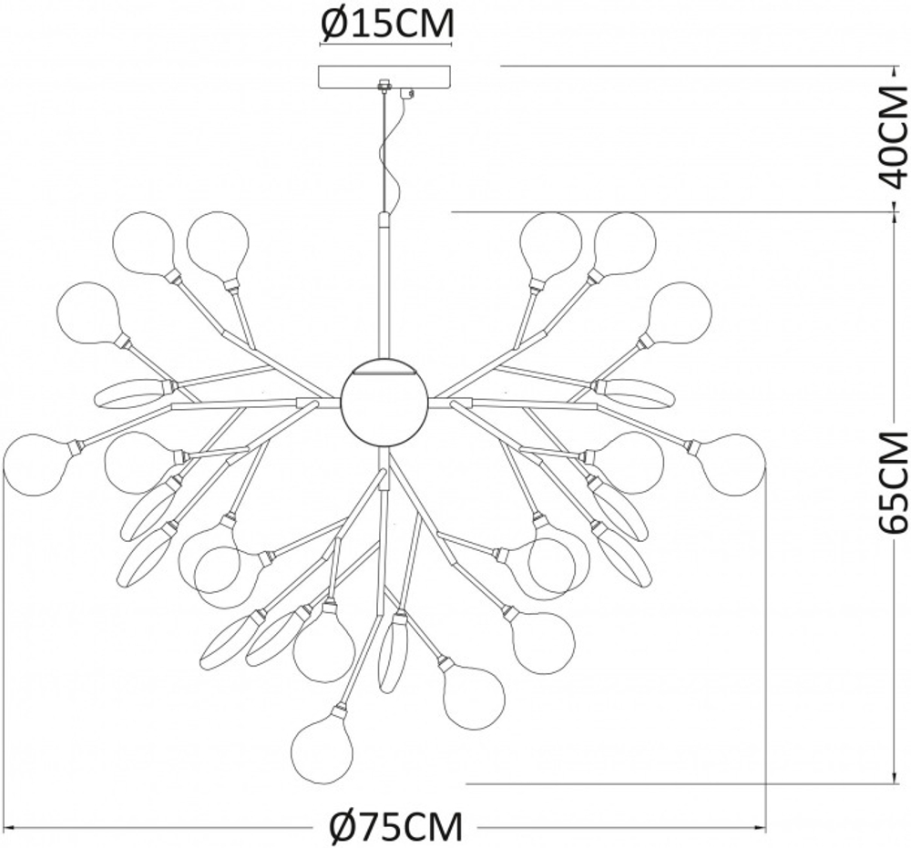 Подвесная люстра Arte Lamp CANDY A7274SP-36GO