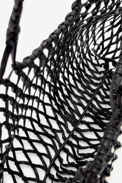 ZARA МАКСИ-ШОППЕР ИЗ КОЖИ С ПЛЕТЕНИЕМ - LIMITED EDITION, ЧЕРНЫЙ