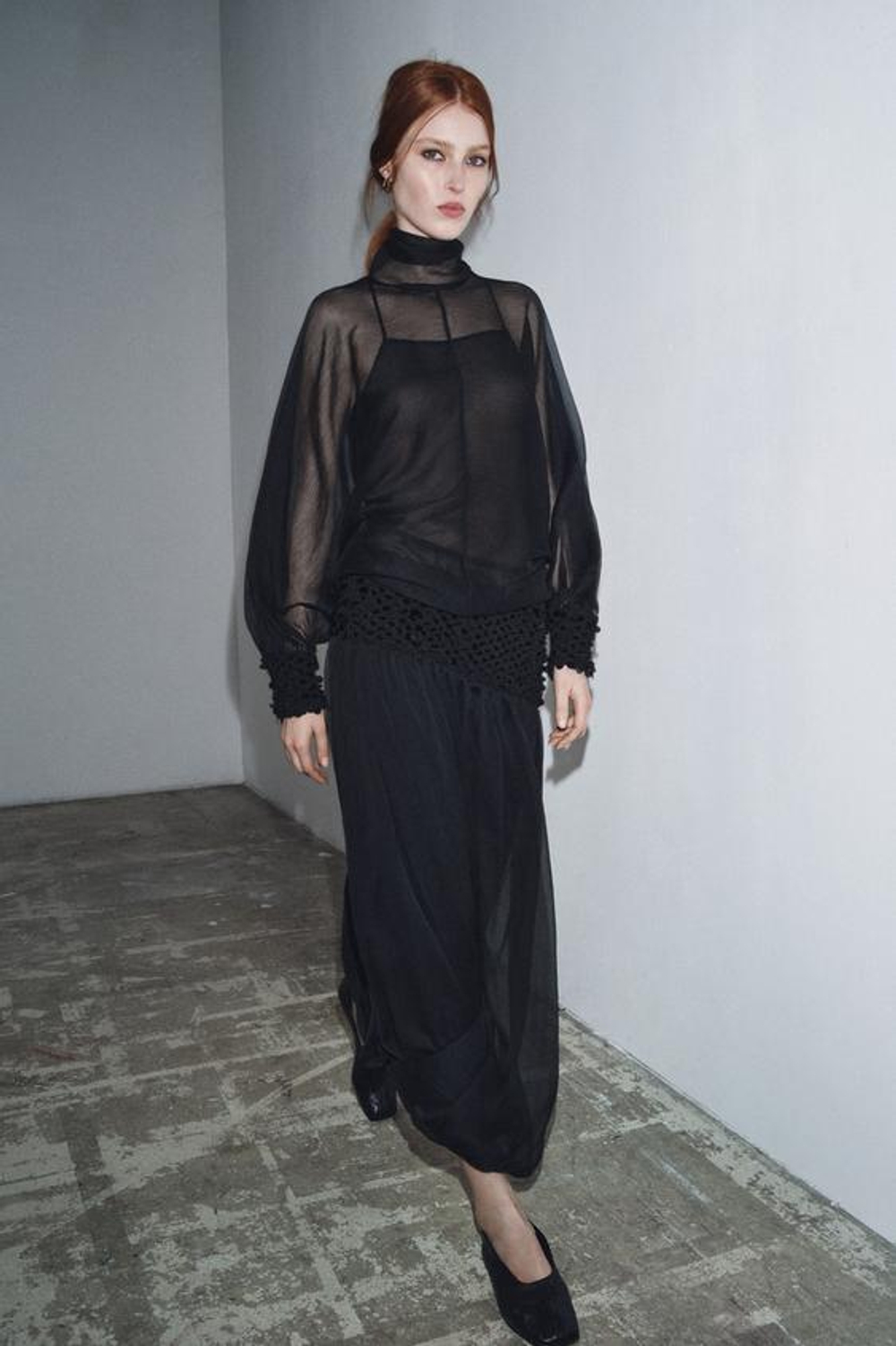 ZARA ЮБКА С ПАЙЕТКАМИ — ZW COLLECTION, ЧЕРНЫЙ