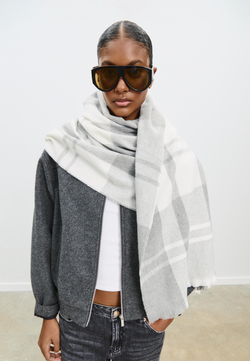 STRADIVARIUS Клетчатый шарф, серый меланж