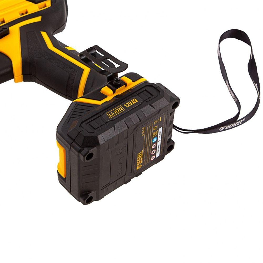 Дрель-шуруповерт аккумуляторная CDL-12-01CB, Li-Ion, 12 В, 1 акк, Denzel, 26104