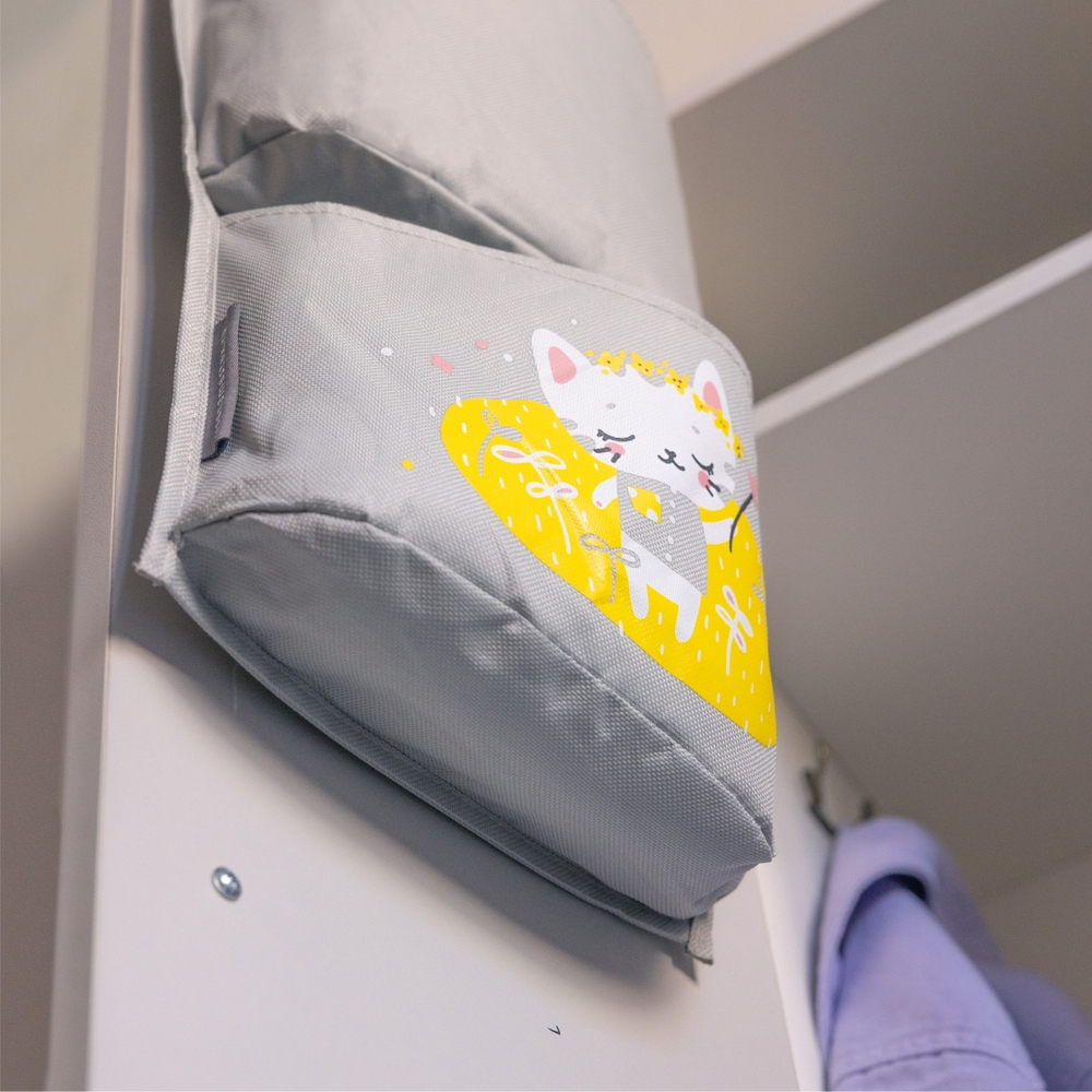 Кармашки для детского сада на резинке. Котик