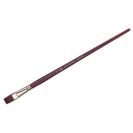Кисть художественная синтетика бордовая Гамма "Вернисаж", плоская №16, длинная ручка