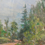 Картина маслом авторская в паспарту 30х40 см на стену для интерьера "Полуденный зной"