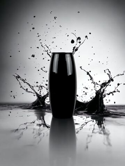 Ваза бочка Ellipsoid "BlacK" (Черный глянец)