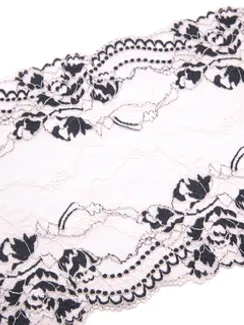 03-210 Кружево эластичное 22 см, пион/черный