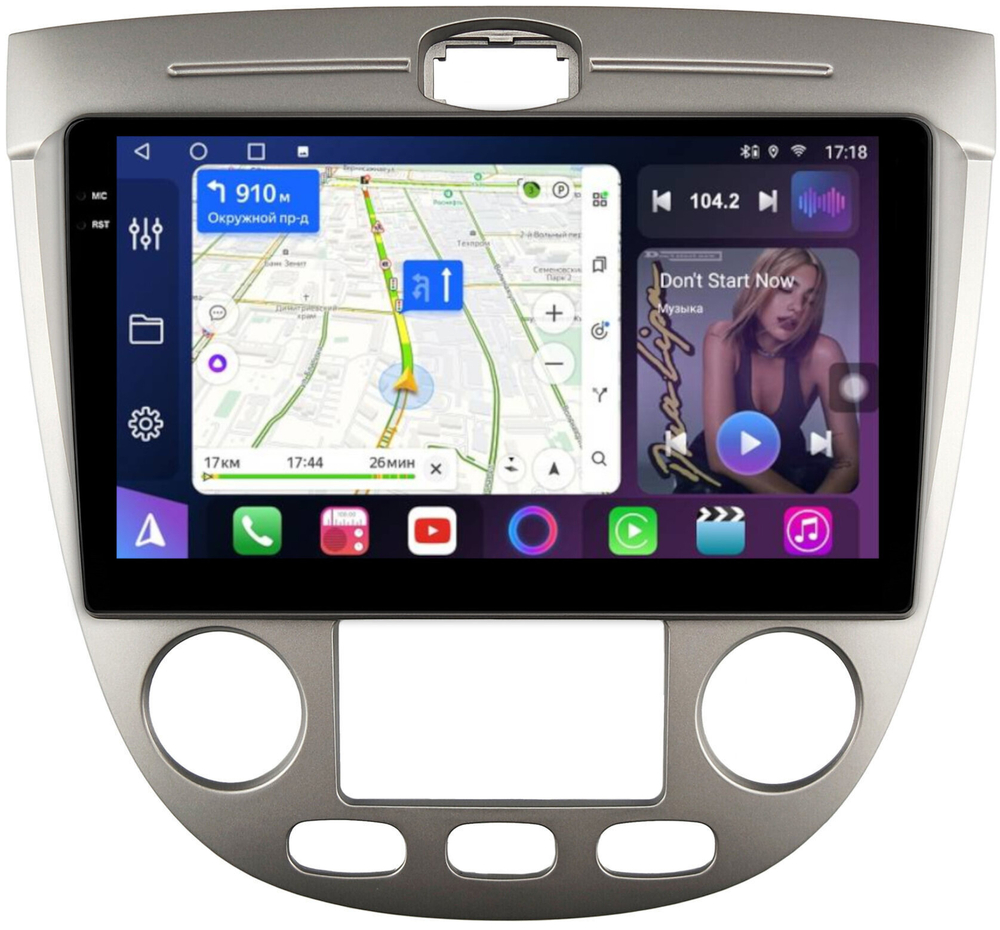 Магнитола для Chevrolet Lacetti хэтчбек (климат) - FarCar BM3038M монитор 9.5" QLED на Android 14, TS10, 4+32Гб, CarPlay, 4G SIM-слот