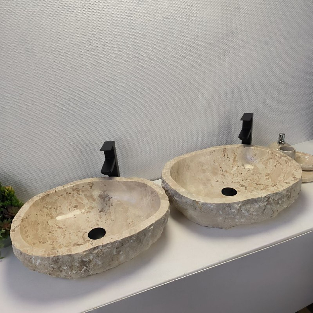 Раковина из мрамора ПАРА! Erozy Cream EM-62657 56*46*15 123