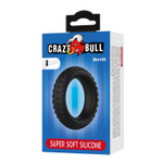 Эрекционное кольцо из силикона растягивающееся черное CRAZY BULL BI-210244