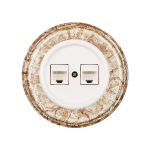 Розетка RJ45 информационная двойная, керамика, цвет белый, декор D6/2 B1-302-01-D6/2