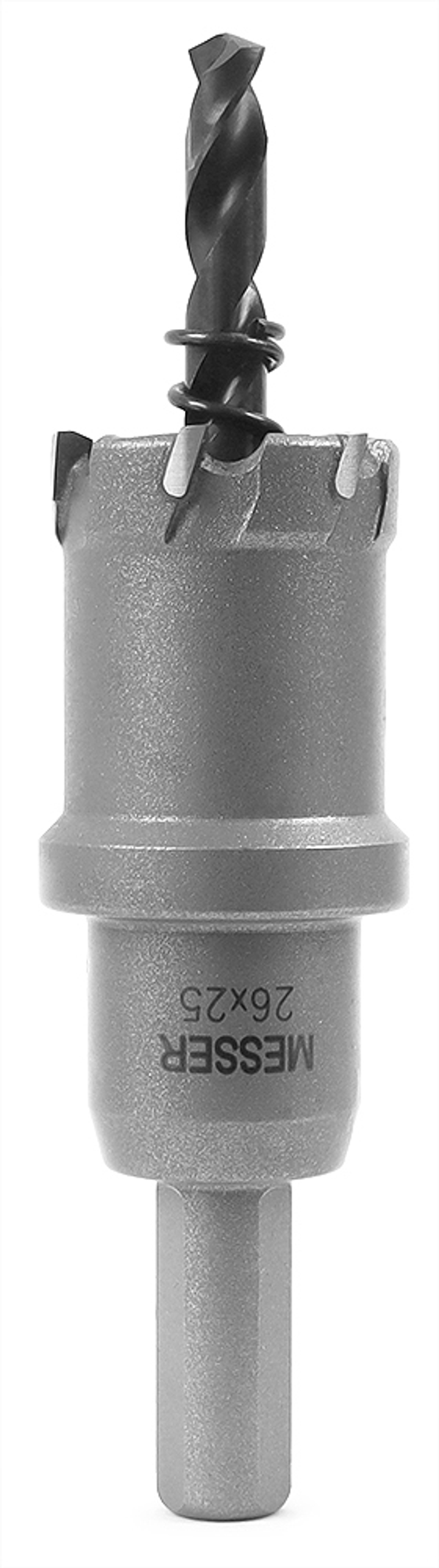 ТСТ коронка MESSER 26X25 с центрирующим сверлом и толкающей пружиной