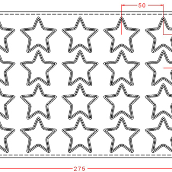 547 | Форма для шоколадных изделий &quot;Звезда фактурная&quot; (275*175 мм)