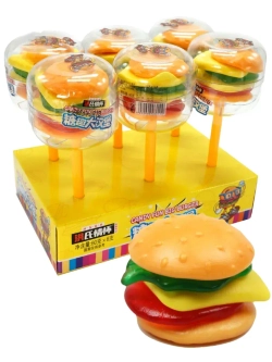 Жевательный мармелад большой Бургер на палочке 50 г * 6 шт
