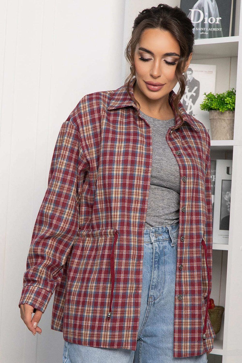 Рубашка хлопковая Джанет (винный) Б14274-4М LT Collection