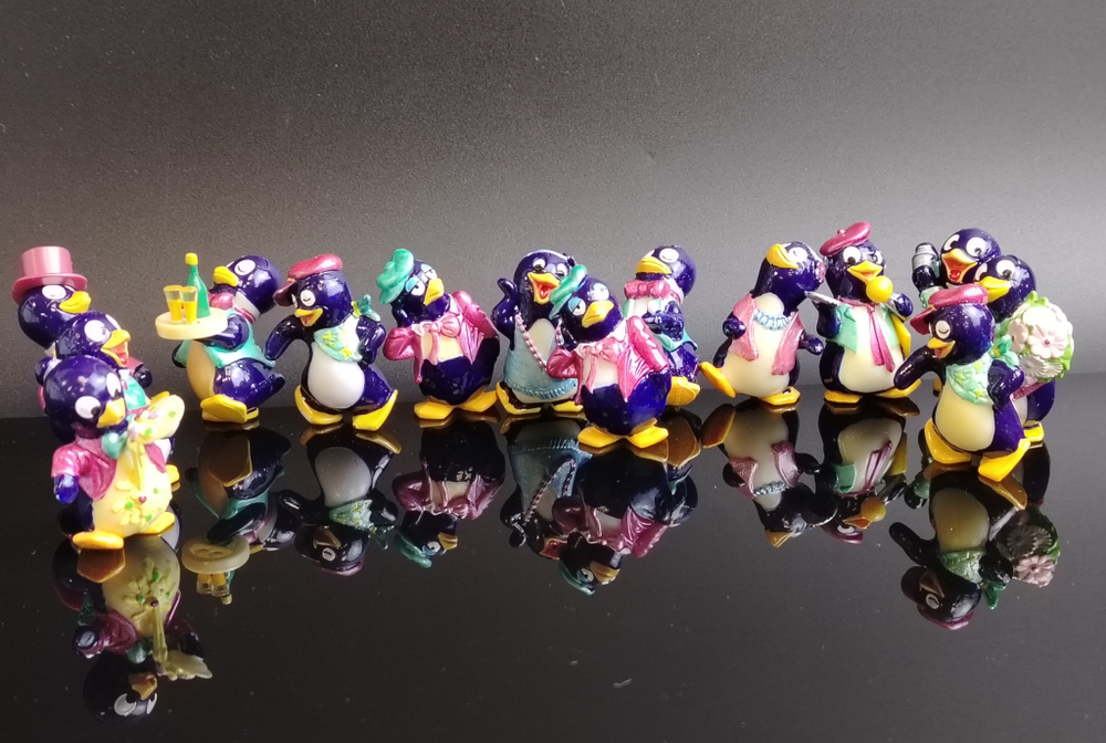 Пингвины барные, Pingo Party, Киндер-Сюрприз, Kinder, 1994 год. 14 штук