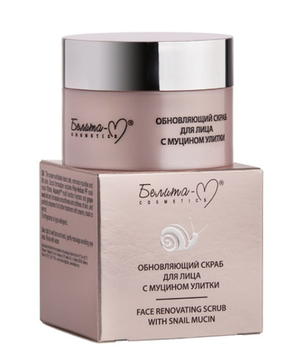 Обновляющий скраб для лица с муцином улитки 50мл. Белита-М