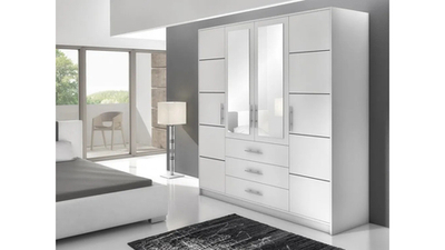 Распашной шкаф Шарлотта четырехсекционный Белый 101  220*45*220