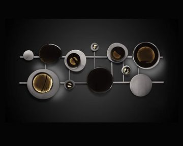 Lighting sculpture made of Obsidien