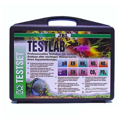 JBL Testlab - набор из 9-ти тестов (pH 3,0-10,0, pH 6,0-7,6, CO2, gH, kH, PO4, NH4, NO2, NO3, Fe) для пресных аквариумов в чемоданчике