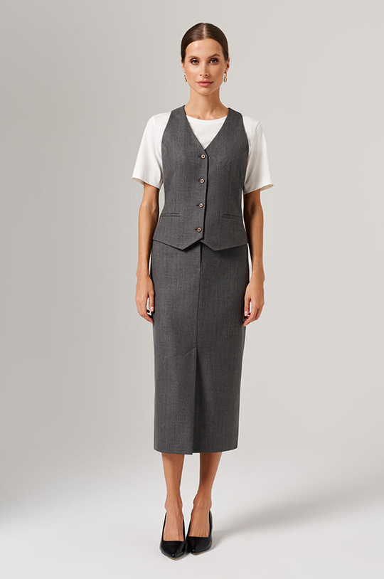 4863 Юбка женская (темно-серый полоска)