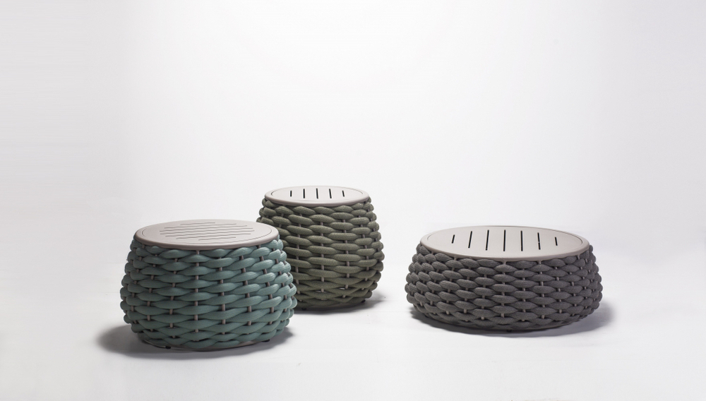 Пуф-столик плетеный с подушкой Pouf