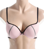 Персиковый бюстгальтер пуш-ап с сеткой поверх чашек (Размер: 80C) (Цвет: персиковый)