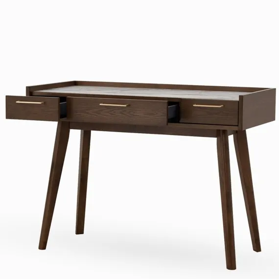 Письменный стол Ungo 110х50 см, шпон ясеня, белый мрамор