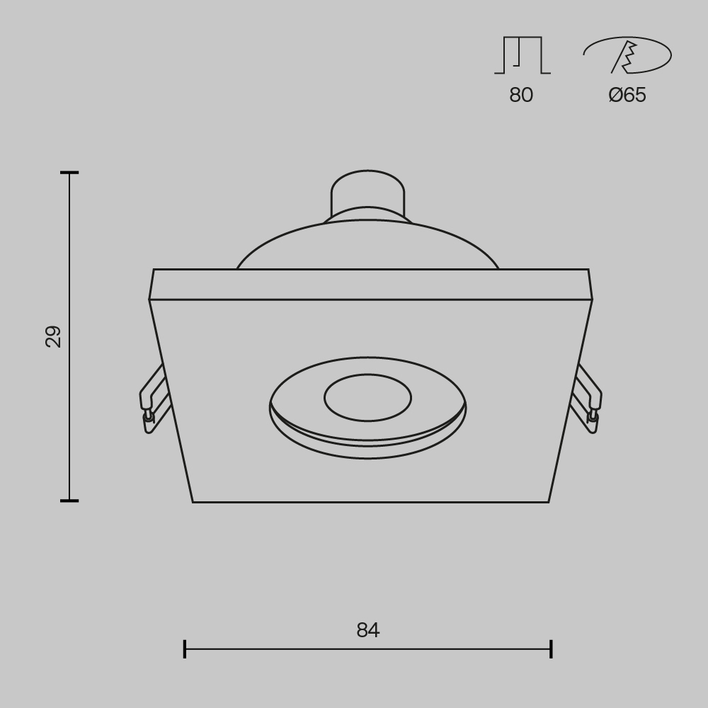 Встраиваемый светильник Technical DL083-01-GU10-SQ-S