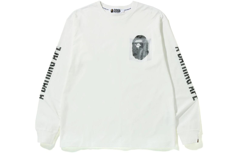 A Bathing Ape Reflective Solid Camo Ape Head Relaxed Fit Pocket L S Tee
