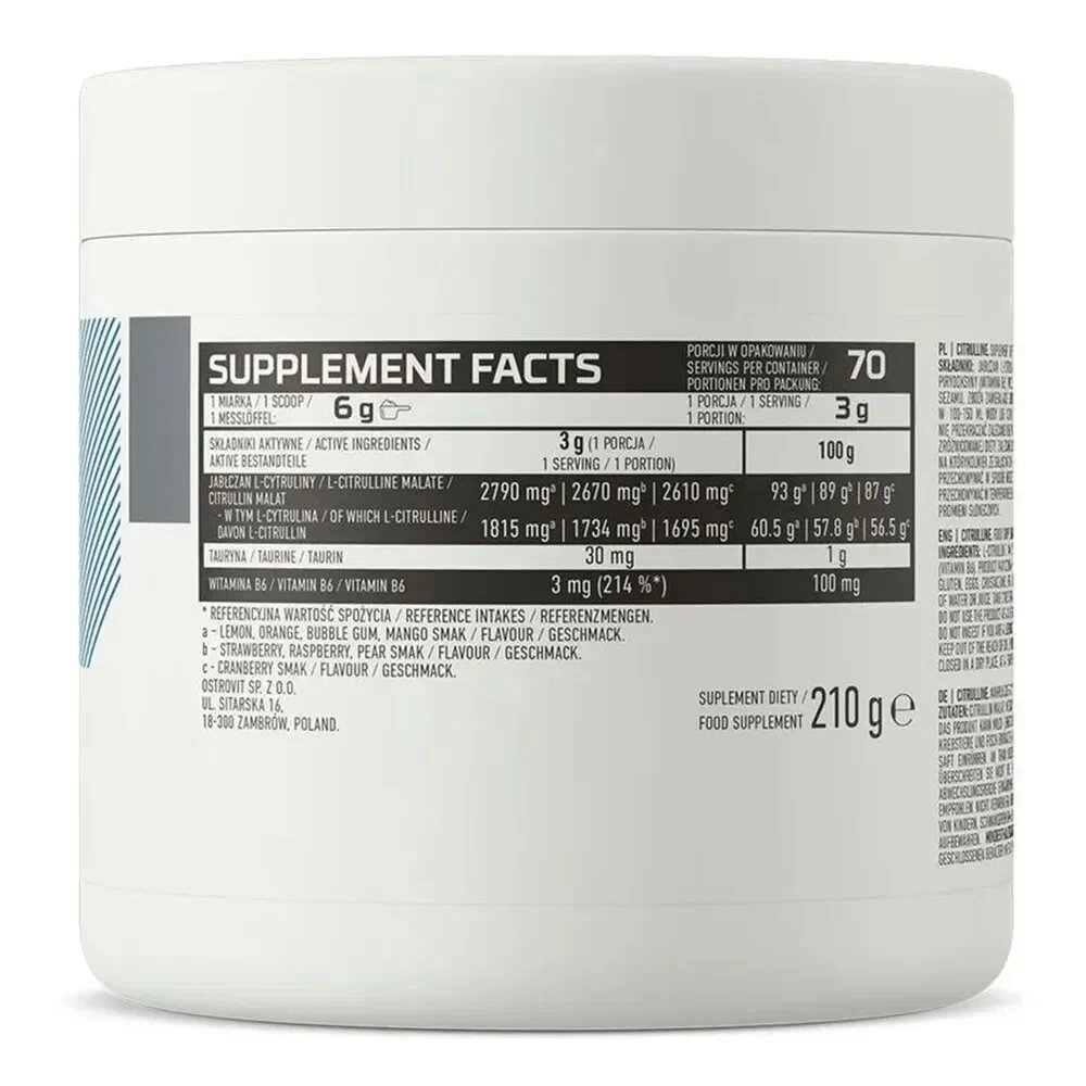 Аминокислота OstroVit Citrulline 210 г лимон