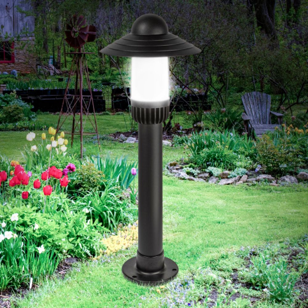 Садово-парковый светильник ЭРА «Поллар» НТУ 01-60-008 напольный черный IP54 Е27 max60Вт h660мм | Садово-парковые светильники