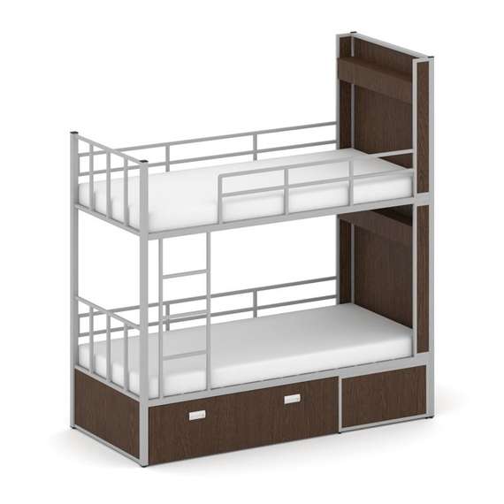 Overnight Кровать 2-х ярусная ON.K2-001 Венге Цаво/Металл Серый 2080*950*2260