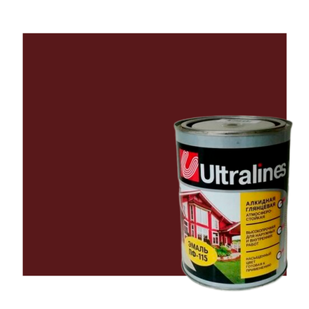 Эмаль ПФ-266 "ULTRA LINES" КРАСНО-КОРИЧНЕВАЯ  0,8кг