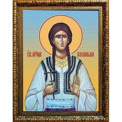 Босилька Пасьянская (Раичич) мученица. Икона на холсте. В раме 30 х 40 см.