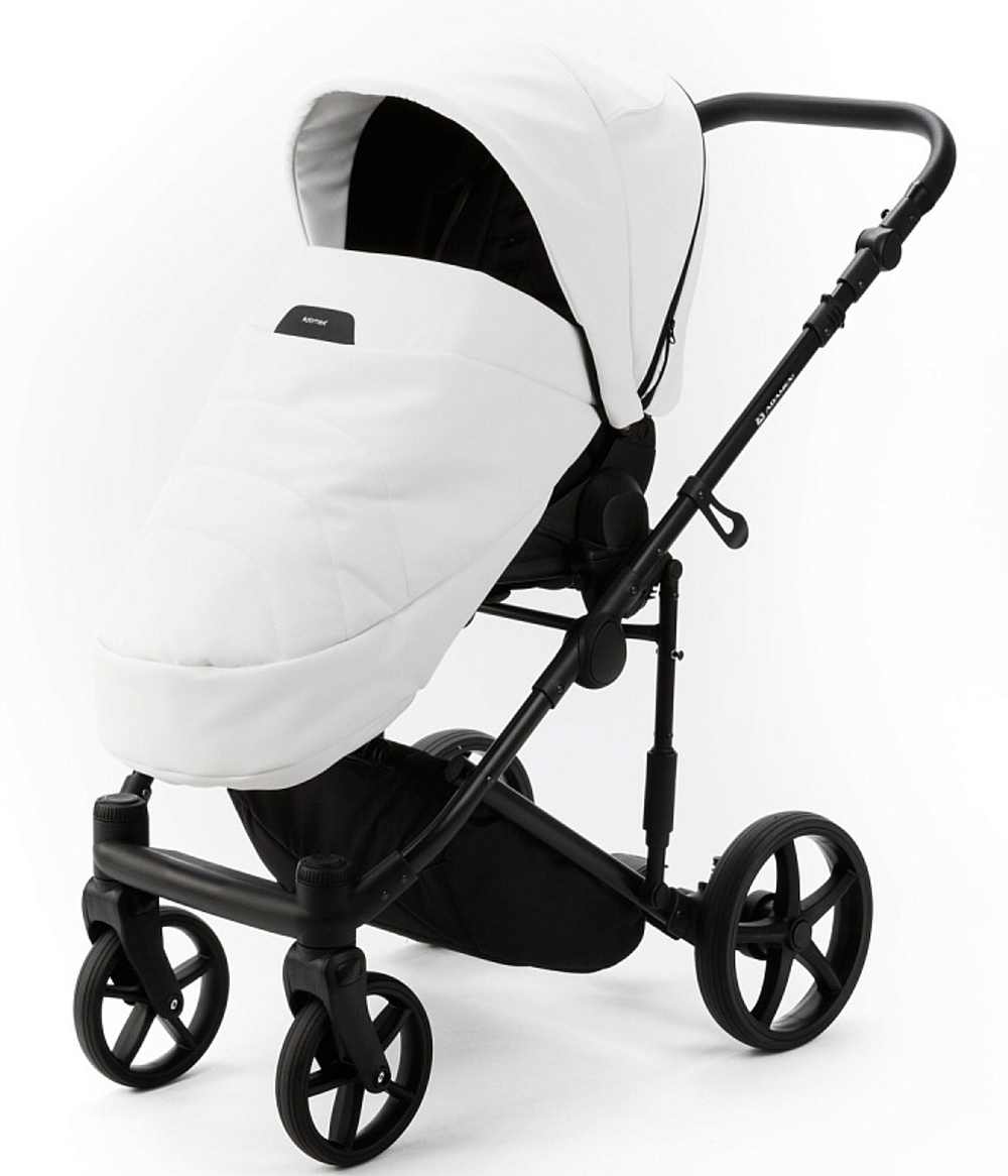 Детская коляска Adamex Zico Deluxe New 2 в 1 ZN-SA01 (БЕЛАЯ КОЖА)