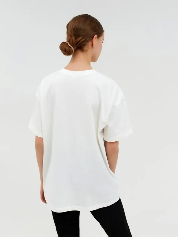 Футболка женская MINAKU: Оversize, цвет экрю, р-р 48
