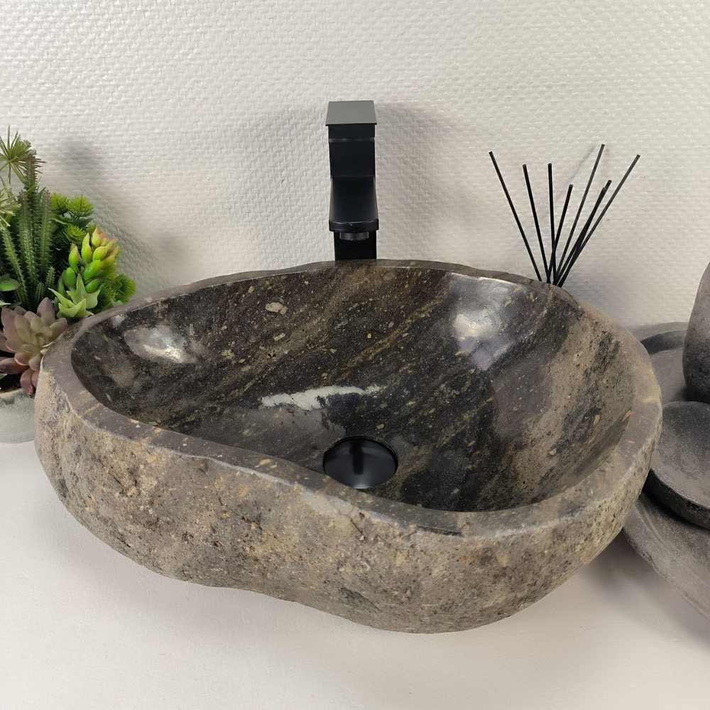 Раковина из речного камня RS-64887 49*38*15 0856