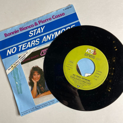 Винтажная виниловая пластинка LP Bonnie Bianco and Pierre Cosso Stay, No Tears Anymore (Germany 1987) 7 дюймов, 45 RPM, Single