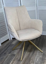 Стул М-City DISAUR Понтус (Pontus) поворотный на 360 градусов, Кремовый, Шампань каркас