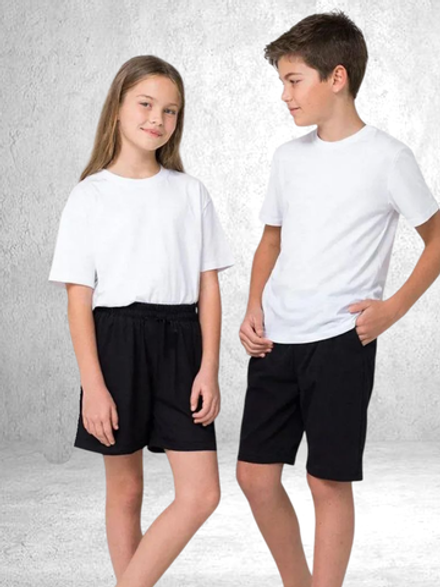 10365 Шорты детские с карманами кулирка черные (76-146)